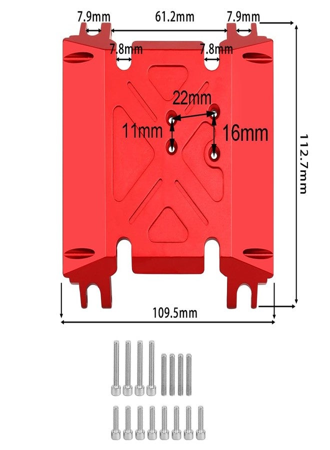 Pothyes CNC Aluminum Center Gearbox Mount Transmission Skid Plate for Axial Wraith 90018 1/10 RC Crawler Upgrade Part (red) - Image 2